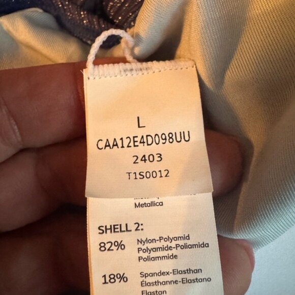 Cupshe Blue Lurex Crossback Cheeky One-Piece Large New Blue Beachy Coastal - Picture 8 of 10